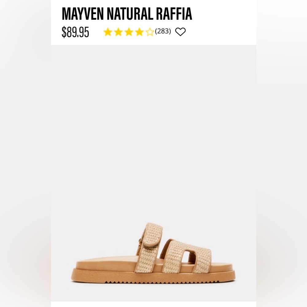 Steve Madden Maven Sandal in Natural Raffia size 9.5